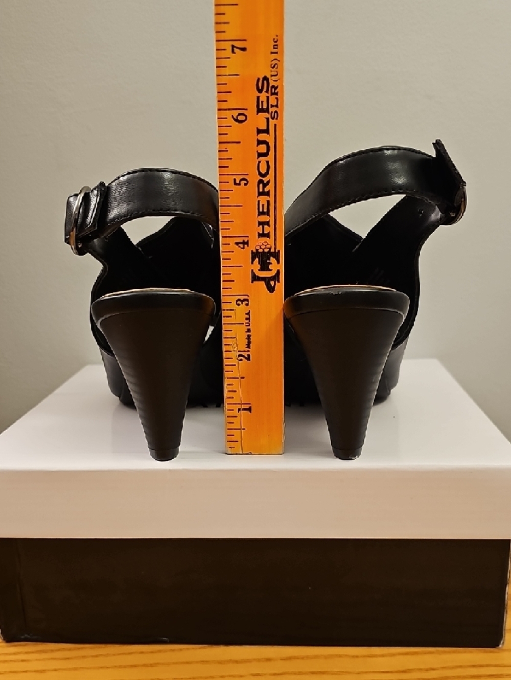 Alfani JASMYNEE Black Peep-Toe Slingback Heels Size 8 - Picture 4 of 8